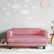 vidaXL Καναπές Παιδικός με Υποπόδιο Ροζ 100x50x30 εκ. Βελούδινος