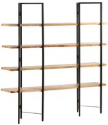 vidaXL Βιβλιοθήκη με 4 Επίπεδα 160 x 35 x 160 εκ. Μασίφ Ξύλο Μάνγκο