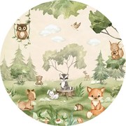 Woodland Joy Ταπετσαρια Τοιχου Πρασινο Στρογγυλη 80cm