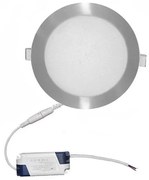 Adeleq Led Φωτιστικό Ψευδοροφής Αλουμινίου Στρογγυλό 12W 6300K 120° Σατινέ 21-0121660