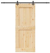vidaXL Συρόμενη Μεσόπορτα με Μηχανισμό 95 x 210 εκ. Μασίφ Ξύλο Πεύκου