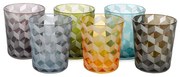 Soft Drink Glass POLS POTTEN σετ 6 τεμαχίων σε διάφορα χρώματα με ανάγλυφο σχέδιο 140-230-110-000M