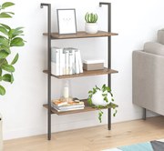 vidaXL Ραφιέρα Κεκλιμένη 3 Επιπέδων Σκούρο Καφέ &amp; Μαύρο 64x35x120,5εκ.