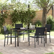 vidaXL Σετ DINING Κήπου 5 Τεμάχια Μαύρο Πολυ Ράττον