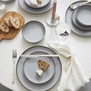 Σερβίτσιο Πιάτων Πορσελάνης Pearl Mood Γκρι – Σετ 18τμχ - Kutahya Porselen