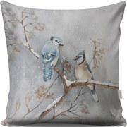 Μαξιλάρι Διακοσμητικό (Με Γέμιση) A13045 Grey-Blue Aberto Design 43X43 Βαμβάκι-Πολυέστερ
