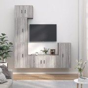 vidaXL Σετ Επίπλων Τηλεόρασης 5 Τεμ. Γκρι Sonoma Επεξεργασμένο Ξύλο