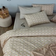 Σεντόνια FL6254 (Σετ 4τμχ) Beige Palamaiki Υπέρδιπλo 240x260cm 100% Βαμβάκι