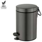 Χαρτοδοχείο 3lt Soft Closιng System Graphite Dark Sanco Waste Bins 90689-122