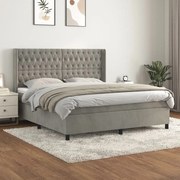 ΚΡΕΒΑΤΙ BOXSPRING ΜΕ ΣΤΡΩΜΑ ΑΝΟΙΧΤΟ ΓΚΡΙ 180X200 ΕΚ. ΒΕΛΟΥΔΙΝΟ 3132873