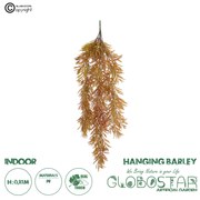 GloboStar® Artificial Garden HANGING BARLEY 20856 Τεχνητό Διακοσμητικό Κρεμαστό Φυτό Κριθάρι Μ26 x Π15 x Υ81cm