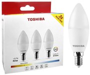 Λάμπες led Toshiba Κερί σετ=3 τεμ N_3pack c37 e14 4,7w 3000k  Toshiba 00168872 88-455