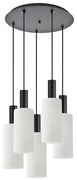 SE21-BL-4-5BL-GL3 ADEPT TUBE Black Pendant White Glass+