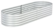 vidaXL Ζαρντινιέρα Υπερυψωμένη Ασημί 240x80x44 εκ. Γαλβανισμ. Χάλυβας