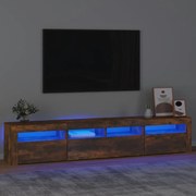 vidaXL Έπιπλο Τηλεόρασης με LED Καπνιστή Δρυς 210x35x40 εκ.