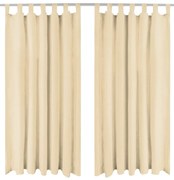 vidaXL Κουρτίνες με Θηλιές 2 τεμ. Μπεζ 140 x 175 εκ. από Microsatin