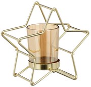 Χριστουγεννιάτικο Κηροπήγιο (13x7x13) Edelman Star Gold 1159089