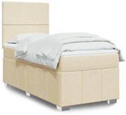 vidaXL Κρεβάτι Boxspring με Στρώμα Κρεμ 80 x 200 εκ. Υφασμάτινο