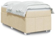 vidaXL Κρεβάτι Boxspring με Στρώμα Κρεμ 100 x 200 εκ. Υφασμάτινο