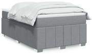 vidaXL Κρεβάτι Boxspring με Στρώμα Ανοιχτό Γκρι 120x200 εκ. Υφασμάτινο