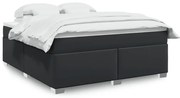 vidaXL Κρεβάτι Boxspring με Στρώμα Μαύρο 180x200εκ.από Συνθετικό Δέρμα
