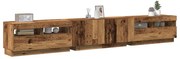 vidaXL Έπιπλο Τηλεόρασης LED Όψη Παλαιού Ξύλου 260x35x40 εκ.Επεξ. Ξύλο