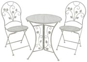 Τραπεζαρία Abriel σετ 3τεμ μέταλλο σε αντικέ γκρι απόχρωση 60x60x71 εκ.