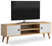 Έπιπλο τηλεόρασης Parma Megapap από μελαμίνη χρώμα white - oak 120x30x40εκ.-GP022-0071,1