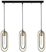Φωτιστικό Οροφής - Ράγα Cerco 584TTM1190 64x8x132cm Black-Gold Opviq
