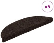 vidaXL Πατάκια Σκάλας Αυτοκόλλητα 5 τεμ. Καφέ 56x17x3 εκ. Βελονιασμένα