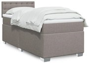 Κρεβάτι Boxspring με Στρώμα Taupe 90x200 εκ. Υφασμάτινο - Μπεζ-Γκρι