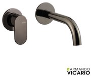 Μπαταρία Νιπτήρα Εντοιχισμού 2 Οπών Armando Vicario Slim Black Chrome 500045-405