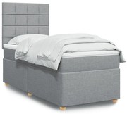 vidaXL Κρεβάτι Boxspring με Στρώμα Ανοιχτό Γκρι 80x200 εκ. Υφασμάτινο