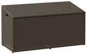 vidaXL Κήπος κουτί αποθήκευσης καφέ 110x50x58 cm Poly Rattan