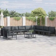 vidaXL Σετ Καναπέ Κήπου 10 pcs Ανθρακί Ατσάλι