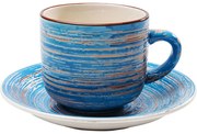 Κούπα Mug Swirl Μπλέ Κεραμικό (2/Set) - Λευκό