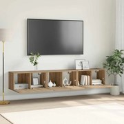 vidaXL Ντουλάπι TV 3 pcs Καφέ 60 x 30 x 30 cm Επεξεργασμένο ξύλο