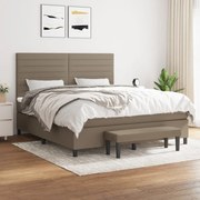 vidaXL Κρεβάτι Boxspring με Στρώμα Taupe 180x200 εκ. Υφασμάτινο