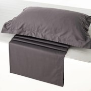 Σεντόνι Athena-305 Με Λάστιχο Grey Vesta Home Διπλό 160x240cm 100% Βαμβακοσατέν