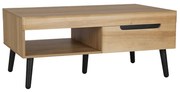 GRIF COFFEE TABLE 2ΣΥΡΤΑΡΙΑ ΦΥΣΙΚΟ ΜΑΥΡΟ 107x67xH46cm