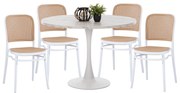 Σετ τραπεζαρίας C11911 5 τμχ. με Στρόγγυλο Τραπέζι και Καρέκλες Πολυπροπυλενίου