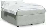 vidaXL Κρεβάτι Boxspring με Στρώμα Ανοιχτό Γκρι 140x190 εκ. Βελούδινο