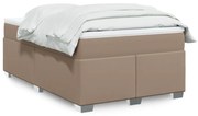 vidaXL Κρεβάτι Boxspring με Στρώμα Καπουτσίνο 120x190εκ.από Συνθ.Δέρμα