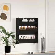 vidaXL Ντουλάπα Παπουτσιών Μαύρο Δρυς 80x18x90 εκ. από Επεξεργασμένο Ξύλο