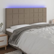 Κεφαλάρι Κρεβατιού LED Taupe 160x5x118/128 εκ. Υφασμάτινο 3122434