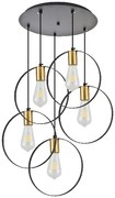 KQ 9016-5P HOOP PENDANT BLACK &amp; BRUSHED BRASS HOMELIGHTING 77-8204