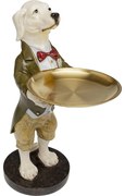 Διακοσμητικό Figurine Gentleman Dog Tray Πολυρεσίνη Χρυσό/Λευκό 28.5x17.5x43εκ. - Χρυσό