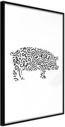 Αφίσα - Curly Pig  - 40x60 - Μαύρο - Χωρίς πασπαρτού