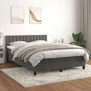 ΚΡΕΒΑΤΙ BOXSPRING ΜΕ ΣΤΡΩΜΑ ΣΚΟΥΡΟ ΓΚΡΙ 140X190 ΕΚ. ΒΕΛΟΥΔΙΝΟ 3141540