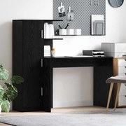 vidaXL Γραφείο με αποθηκευτικό χώρο με ράφι με πόρτα 2 pcs Μαύρη δρυς